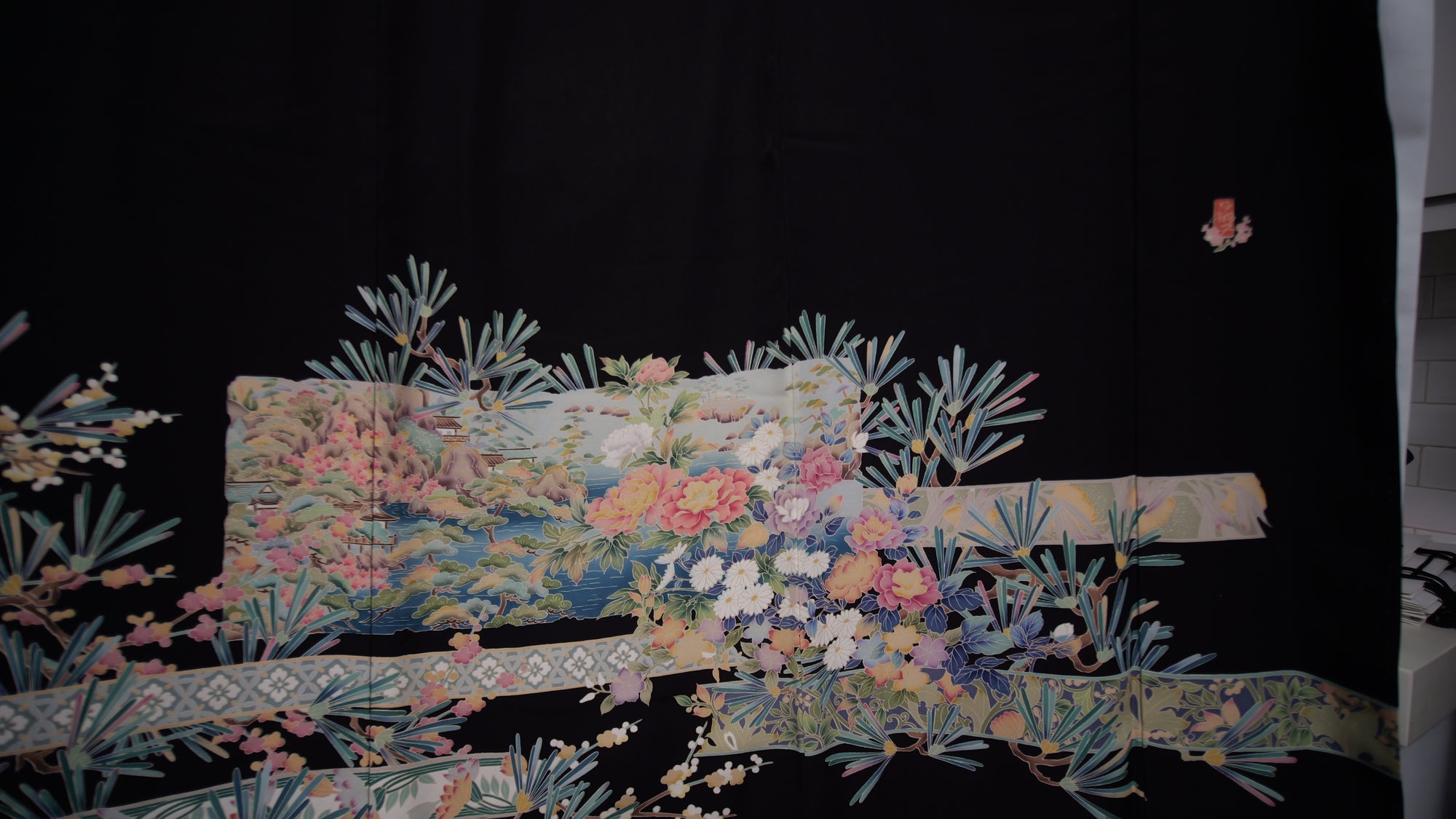 NALB (No Art Left Behind) Fabric: Black Florals and Grass | MA01-08