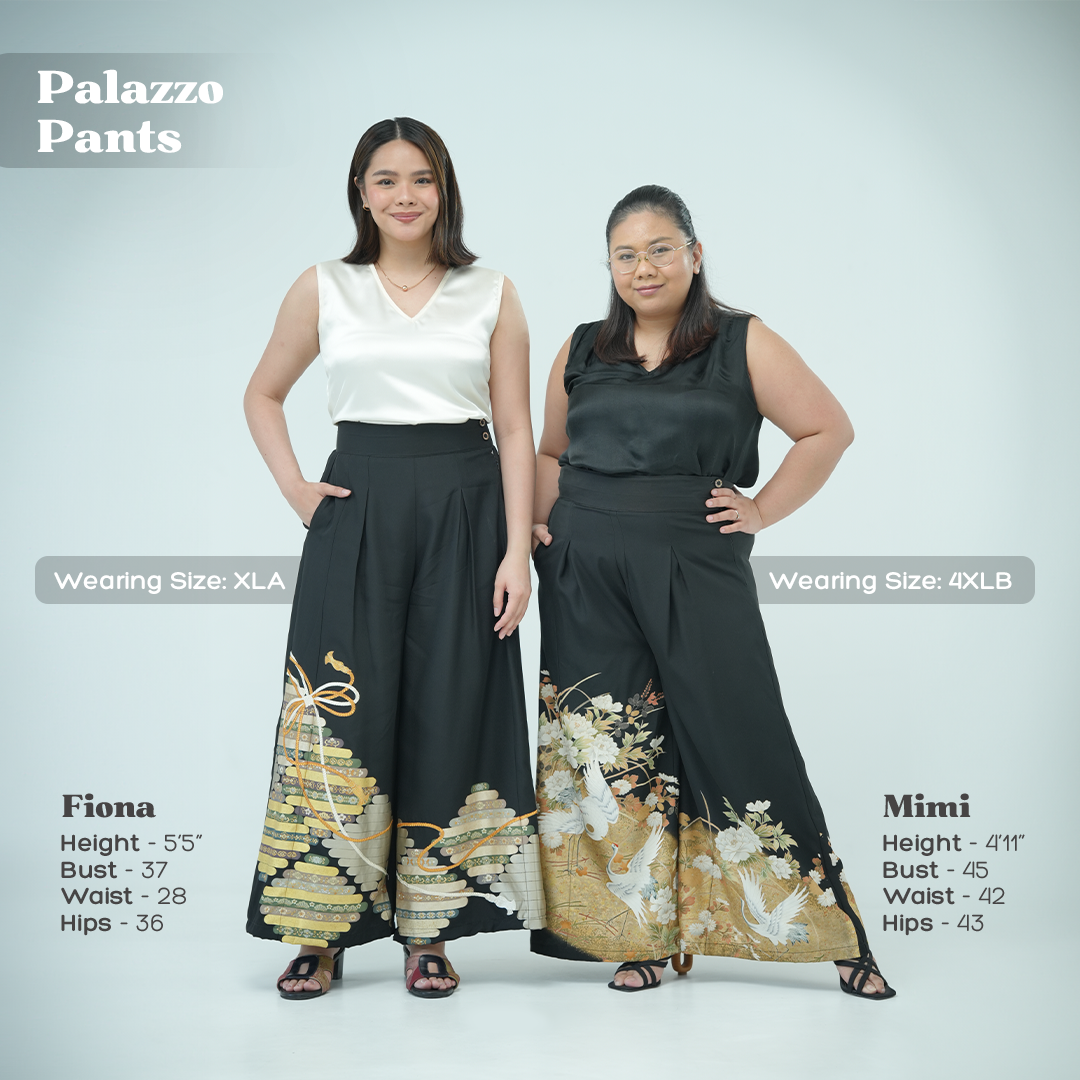 Premium On-hand: Black Palazzo Pants | 3XLB | PP7843A - with gold elements!
