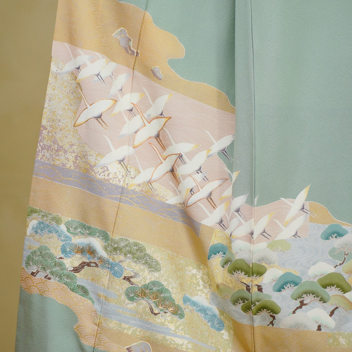 Chiku Fabric: 0911_11 | Green Flights