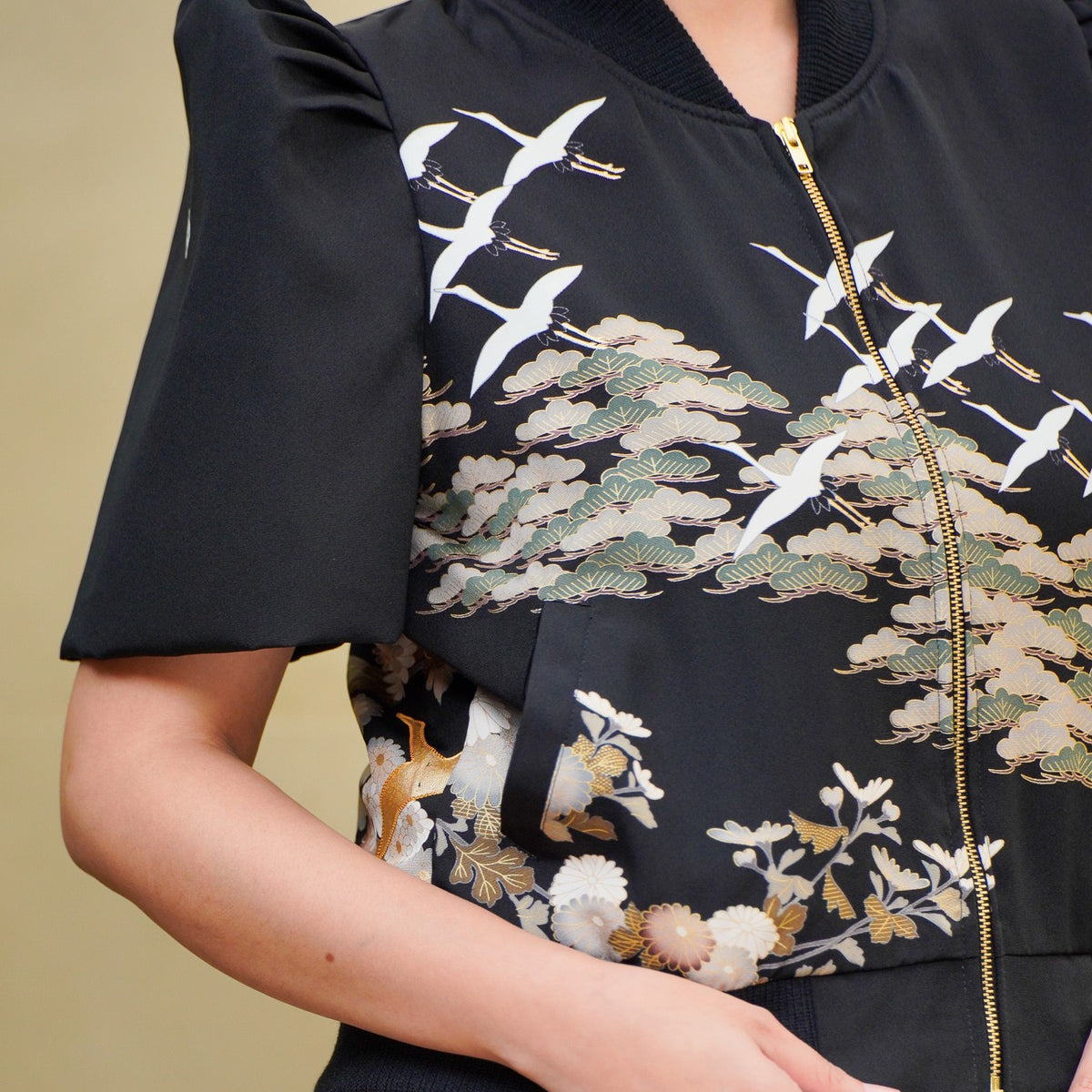 Premium On-hand item: Black Filipiniana Bomber Jacket | Medium | FBJ8645M -O