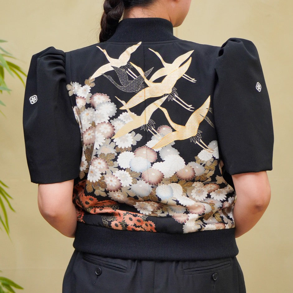 Premium On-hand item: Black Filipiniana Bomber Jacket | Medium | FBJ8645M -O