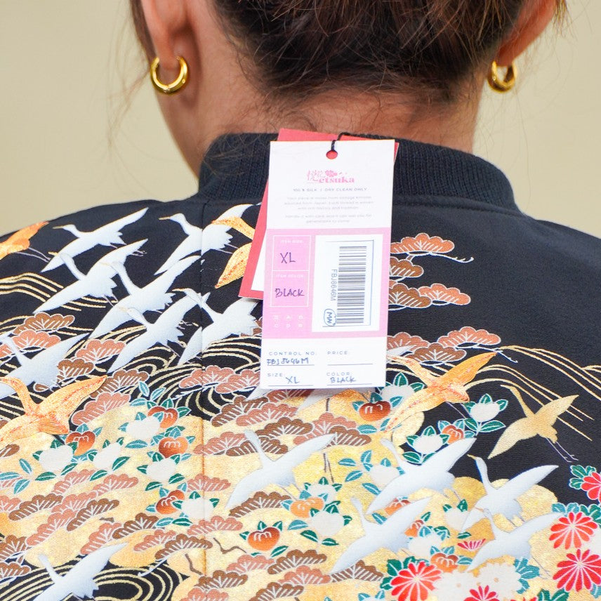 Premium On-hand item: Black Filipiniana Bomber Jacket | XL | FBJ8646M -O