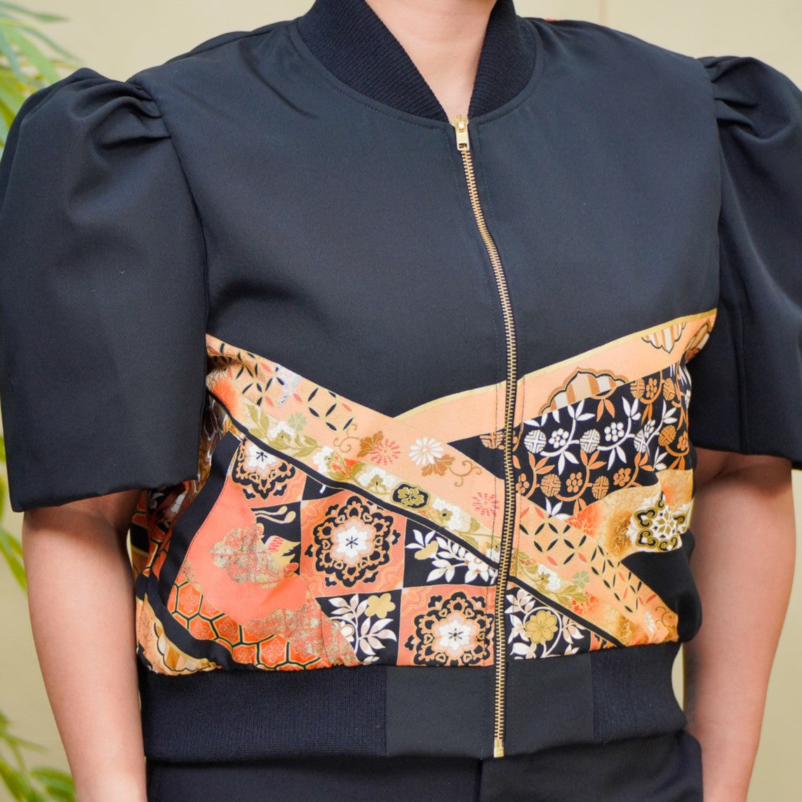 Premium On-hand item: Black Filipiniana Bomber Jacket | 2XL | FBJ8661M -O