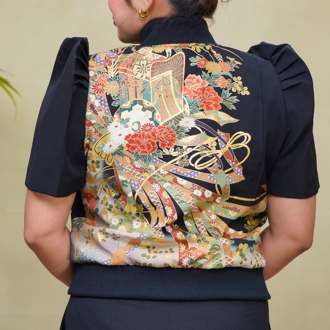 Premium On-hand item: Black Filipiniana Bomber Jacket | Medium | FBJ8665M -O