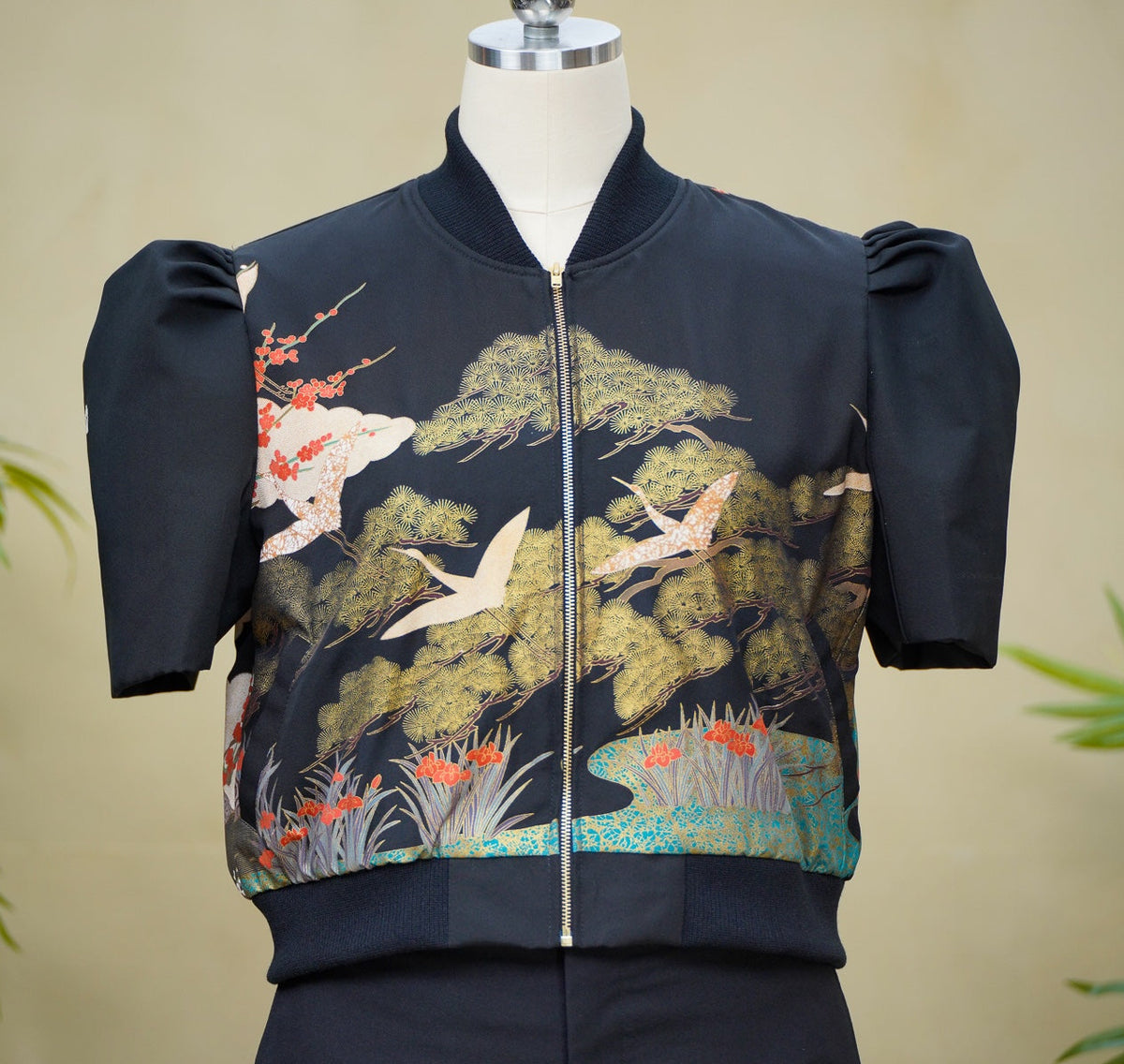 Premium On-hand item: Black Filipiniana Bomber Jacket | 2XL | FBJ8649M -O