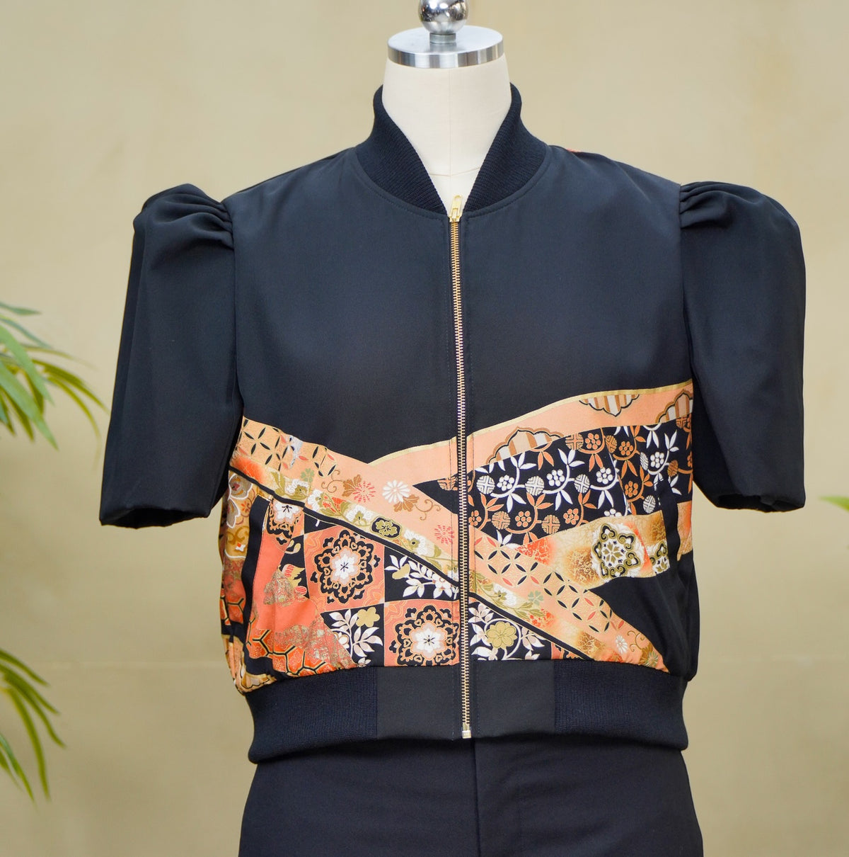 Premium On-hand item: Black Filipiniana Bomber Jacket | 2XL | FBJ8661M -O