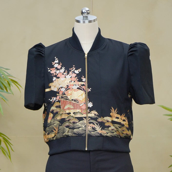 Premium On-hand item: Black Filipiniana Bomber Jacket | XL | FBJ8667M -O