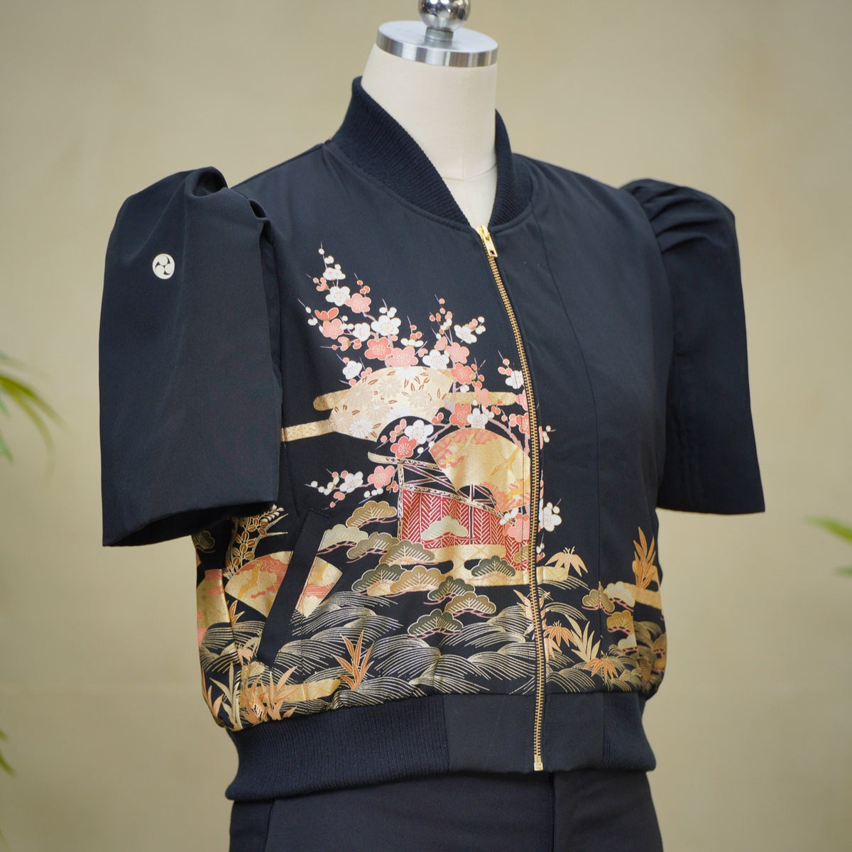 Premium On-hand item: Black Filipiniana Bomber Jacket | XL | FBJ8667M -O