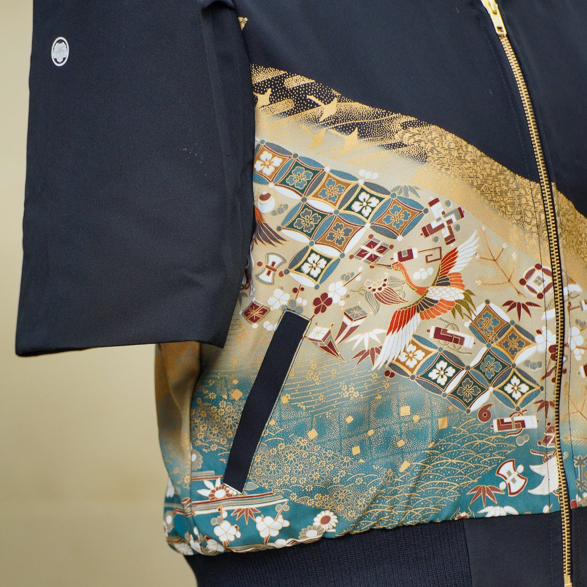 Premium On-hand item: Black Filipiniana Bomber Jacket | 2XL | FBJ8668M -O