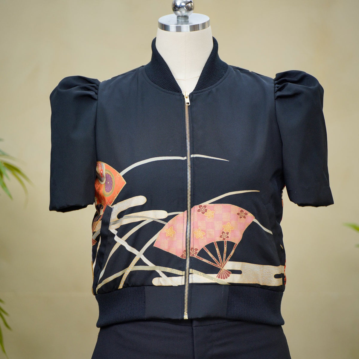 Premium On-hand item: Black Filipiniana Bomber Jacket | Medium | FBJ8663M -O