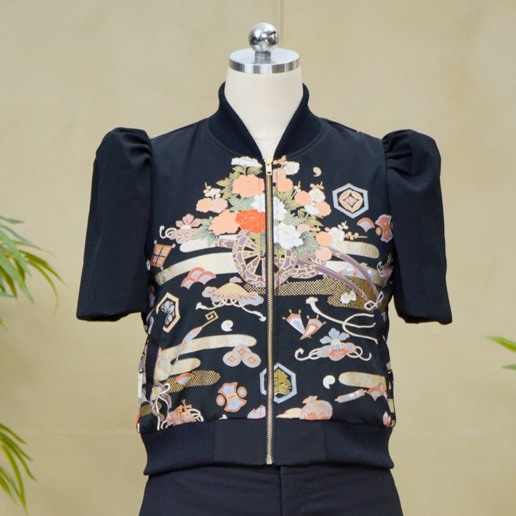 Premium On-hand item: Black Filipiniana Bomber Jacket | Medium | FBJ8666M -O