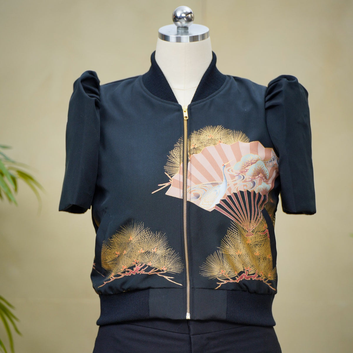 Premium On-hand item: Black Filipiniana Bomber Jacket | Medium | FBJ8662M -O