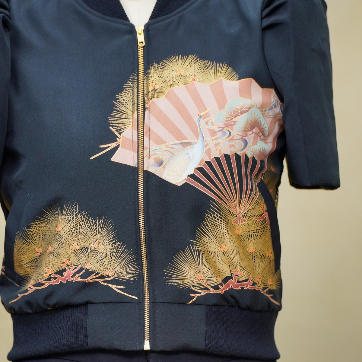 Premium On-hand item: Black Filipiniana Bomber Jacket | Medium | FBJ8662M -O