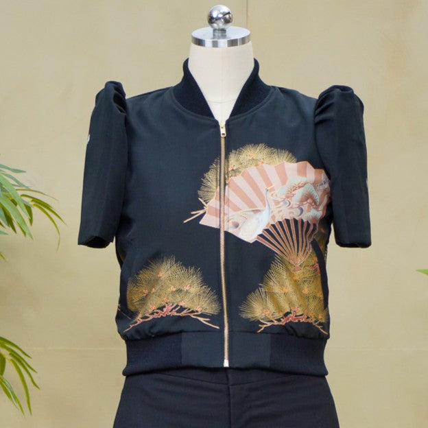 Premium On-hand item: Black Filipiniana Bomber Jacket | Medium | FBJ8662M -O
