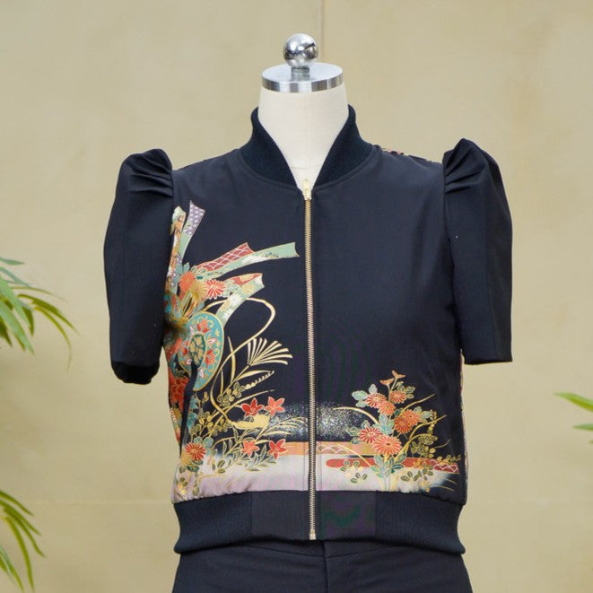 Premium On-hand item: Black Filipiniana Bomber Jacket | Medium | FBJ8665M -O
