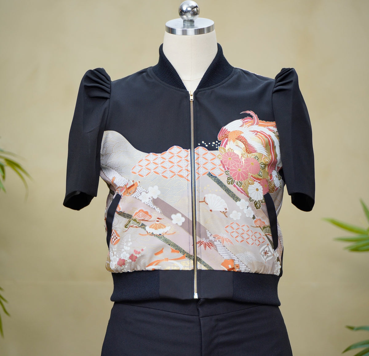 Premium On-hand item: Black Filipiniana Bomber Jacket | Medium | FBJ8650M -O