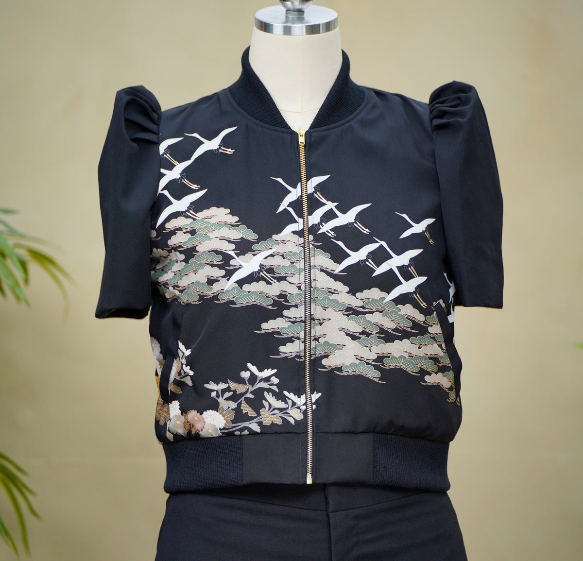 Premium On-hand item: Black Filipiniana Bomber Jacket | Medium | FBJ8645M -O