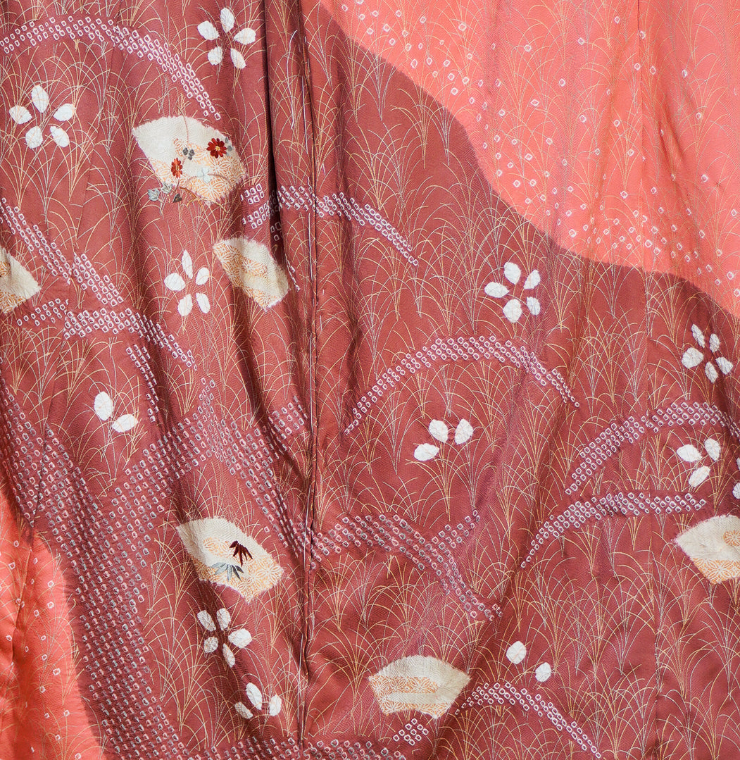 Chiku Fabric: 0908_12 | Peach Red Weaves