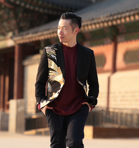 Premium On-hand item: Black Men's Suit | L (Harry size) - Korea 24 hours trip collections!