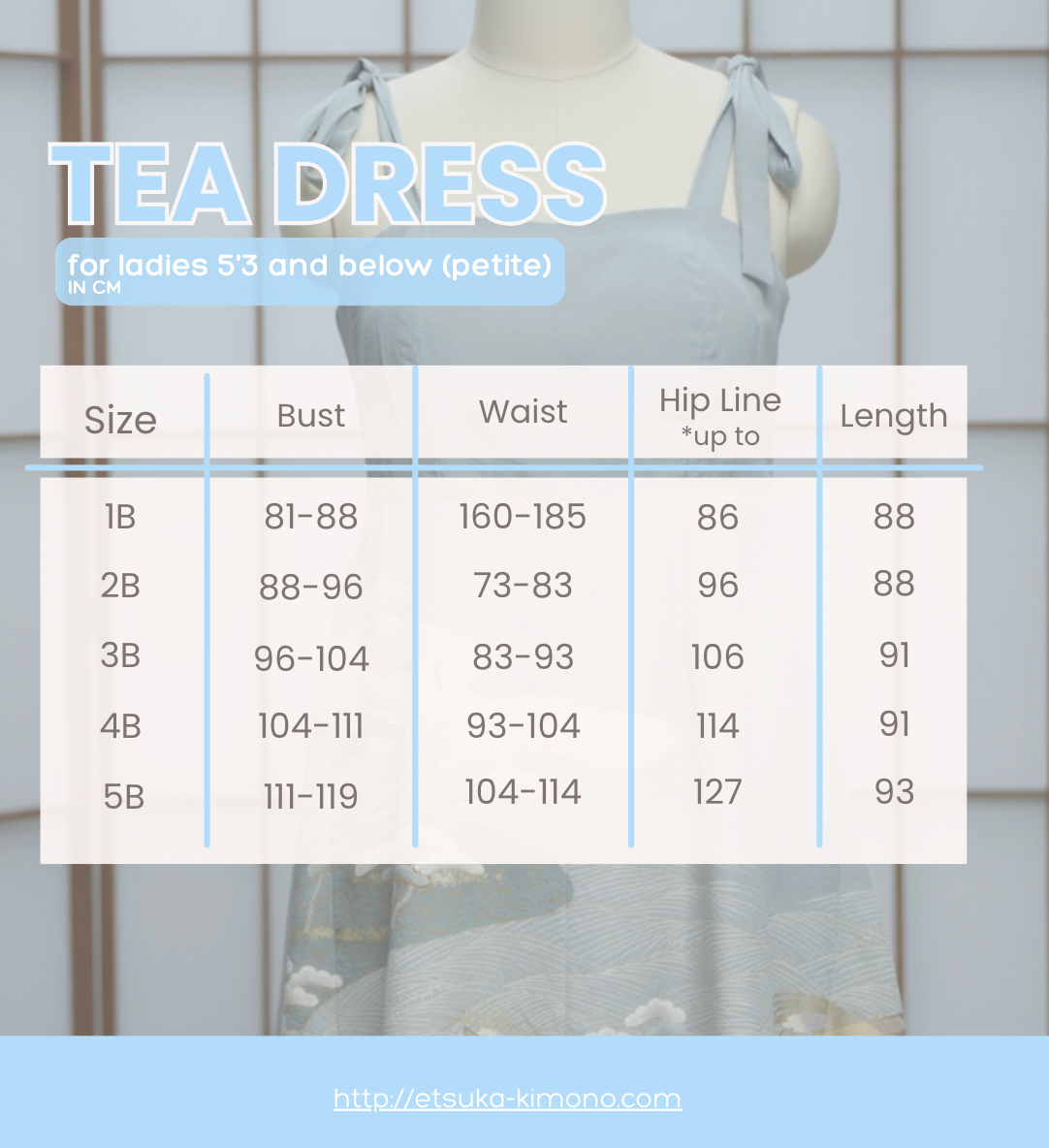 Premium On-hand item: Blue Tea Dress | TD2660 | 2B | Yuzen Painting!