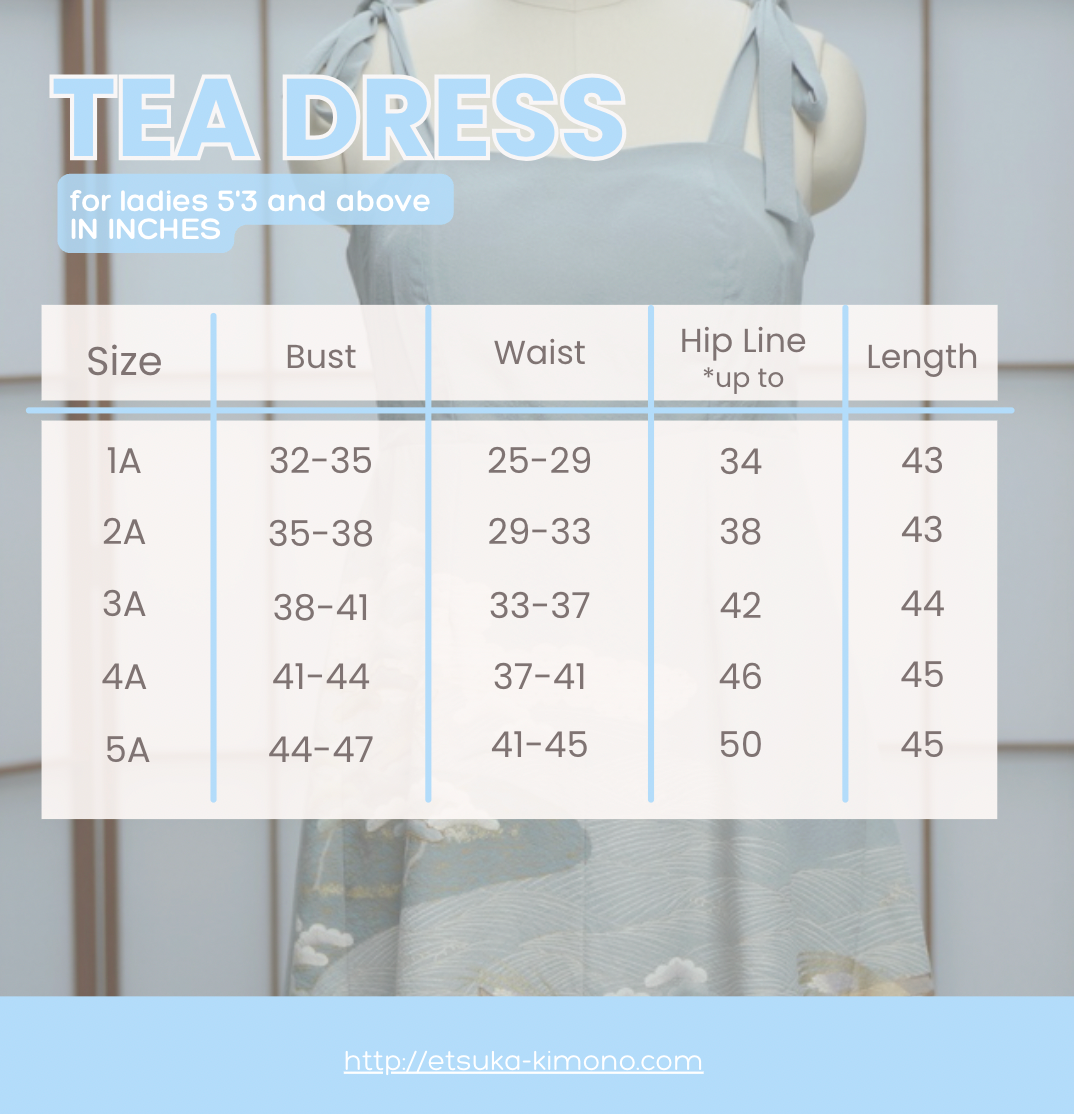 Premium On-hand item: Blue Tea Dress | TD2660 | 2B | Yuzen Painting!