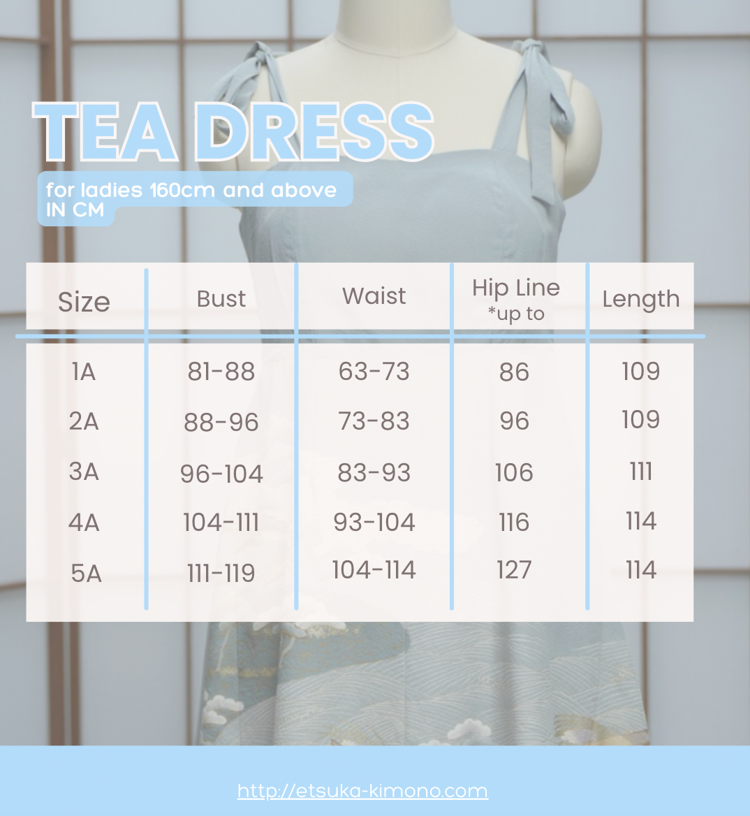 Premium On-hand item: Blue Tea Dress | TD2660 | 2B | Yuzen Painting!