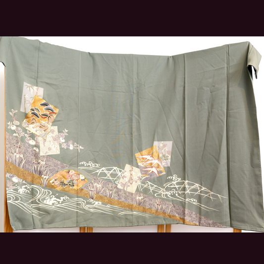 Premium Fabric: Aug12-04 | Light Green w/ Gold