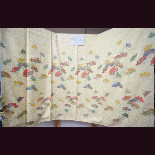 NALB (No Art Left Behind) Fabric: AP25-07 | Colorful Fans with cream fabric