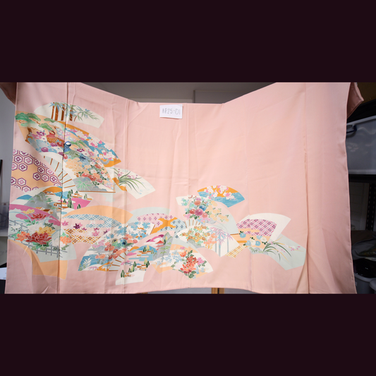 Premium Fabric: AP25-01 | Pink Fans with Oshidori