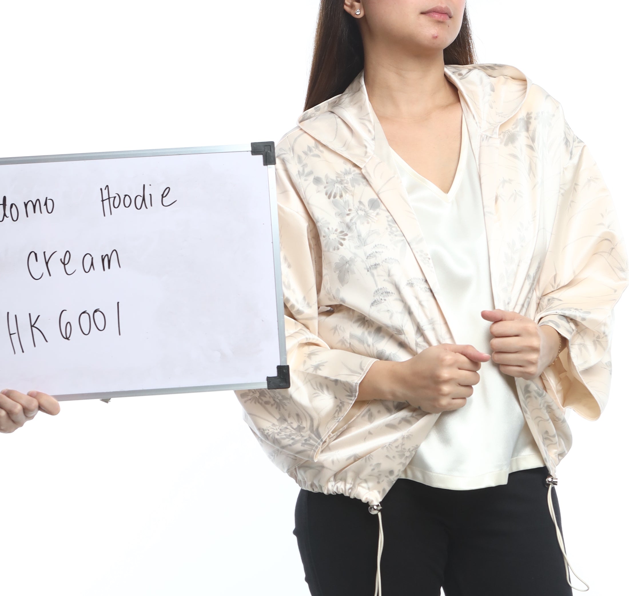 On-hand item: Kodomo Hoodie | HK6001 Shiny cream | Ship in 1-3 weeks