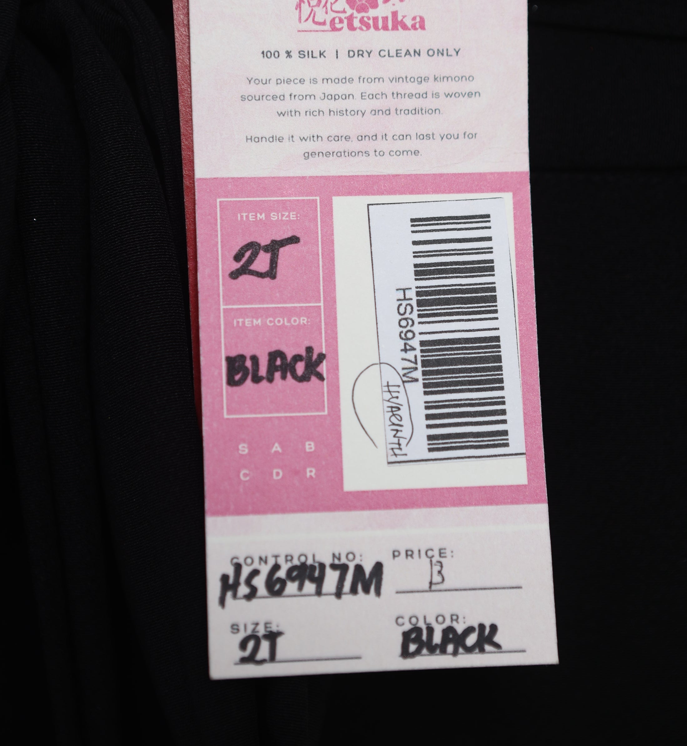 On-hand: Hanbok | 2T Black HS6947M