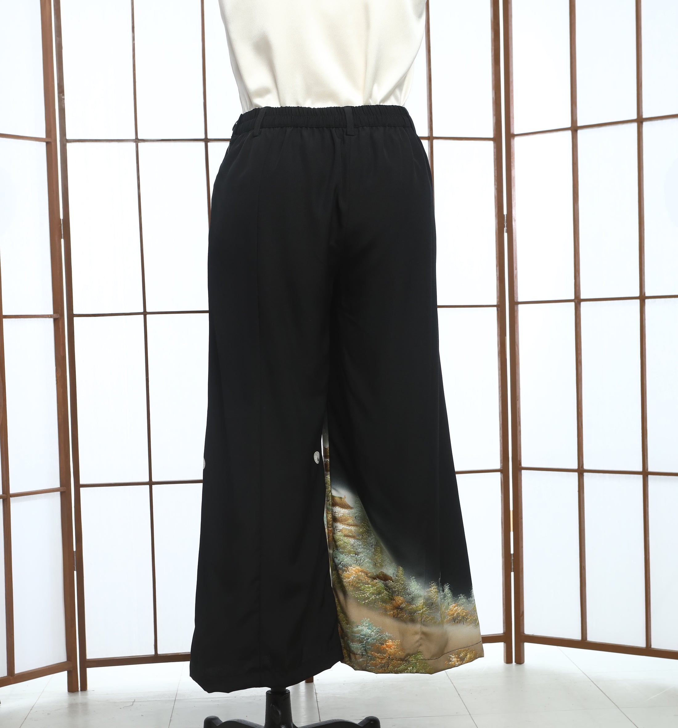 On-hand: Wide Leg Pants | 2XLB Black WLP6493
