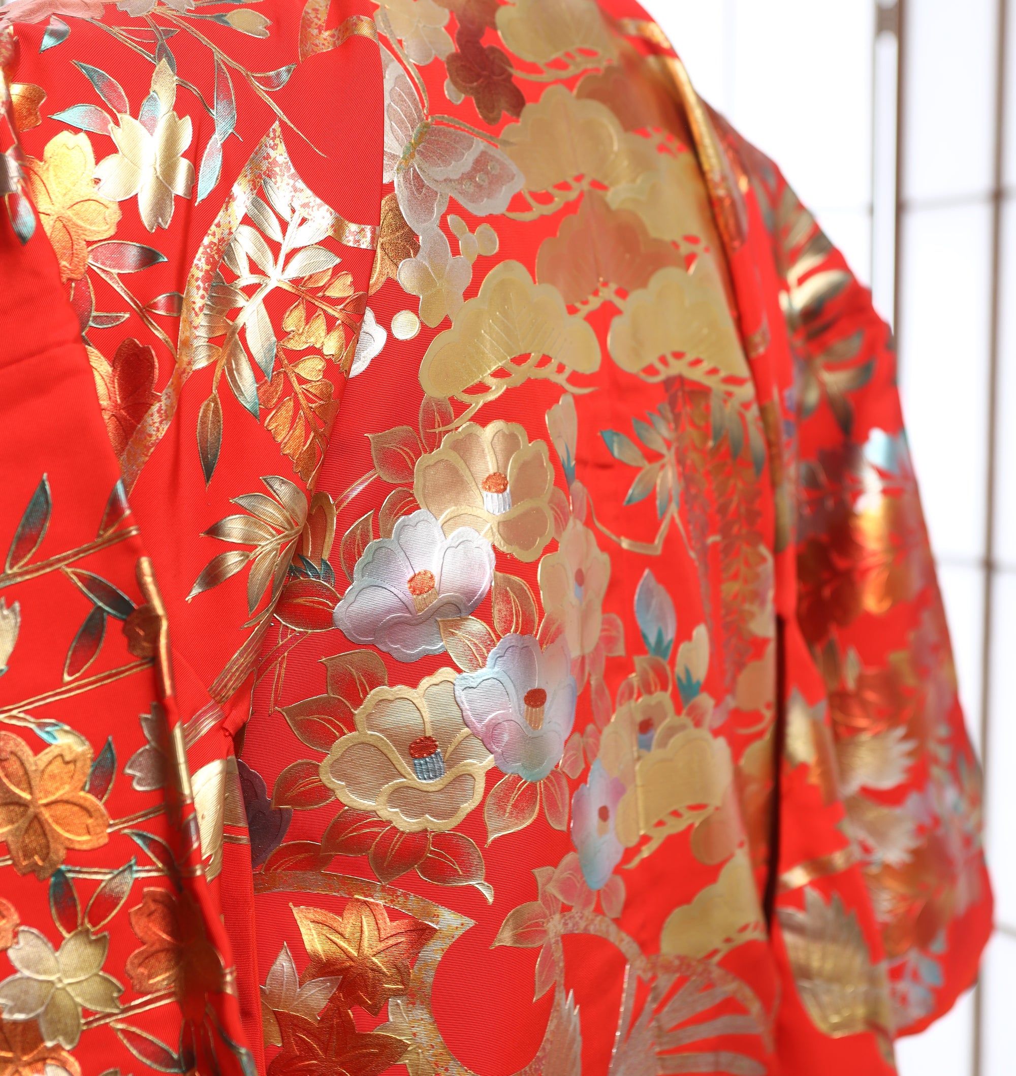 Premium Uchikake Fabric: 0423-07 | Scarlet Bloom