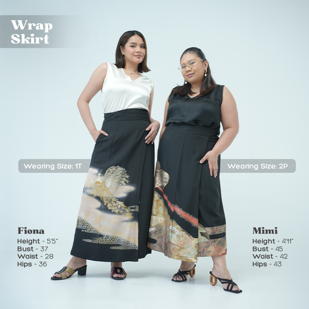 Premium On-hand: Wrap Skirt | 1T Black Peacock | WS7253Y