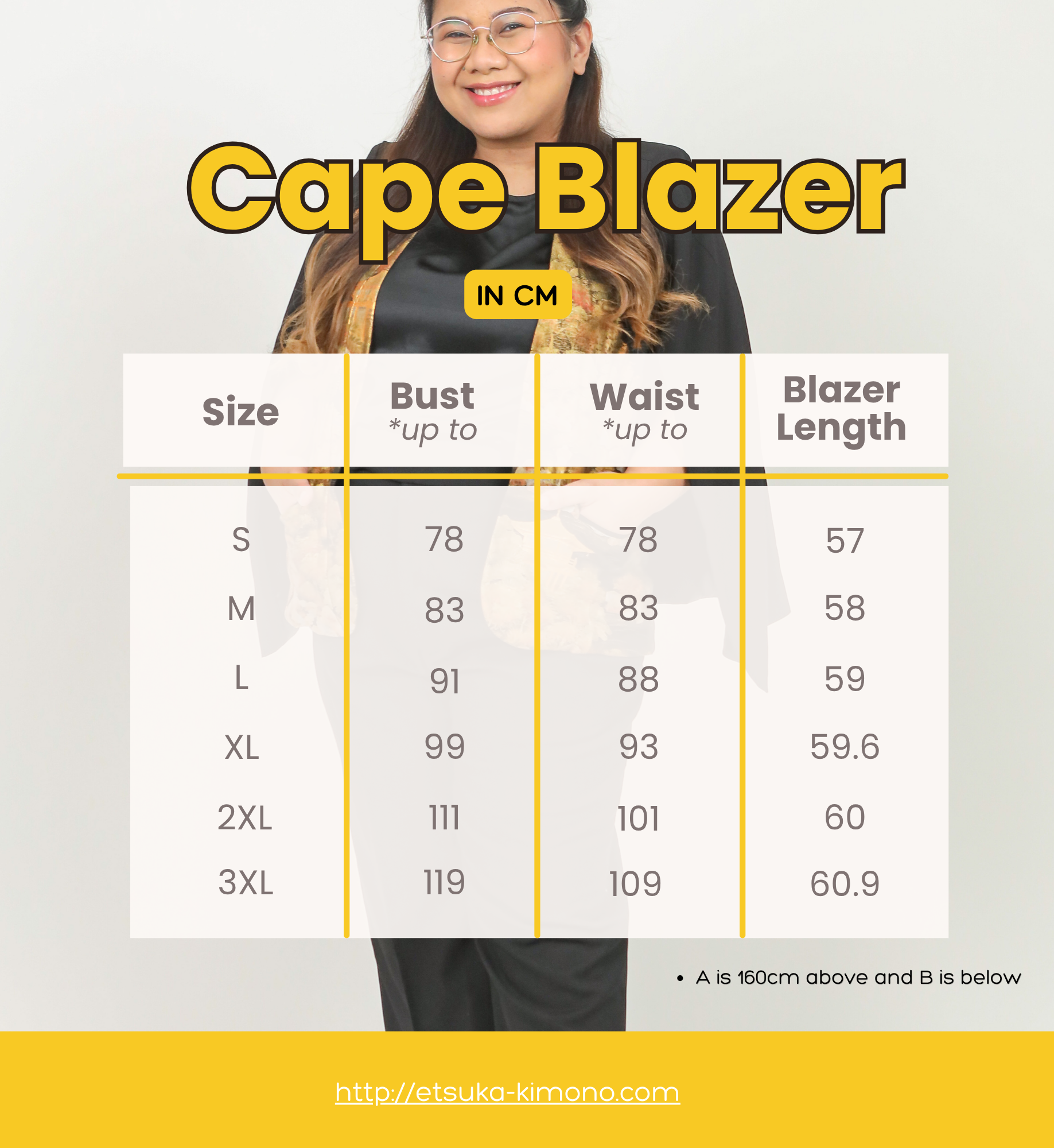 Premium On-hand: Cape Blazer | CB5448Y | Black | 2XL