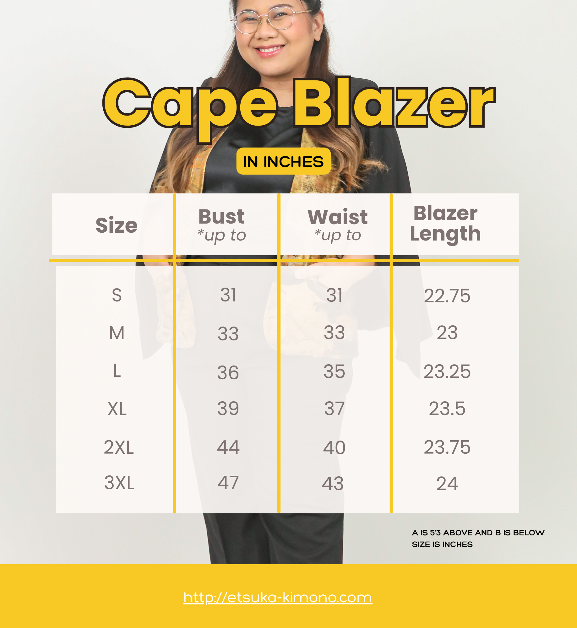 Premium On-hand: Cape Blazer | CB5448Y | Black | 2XL
