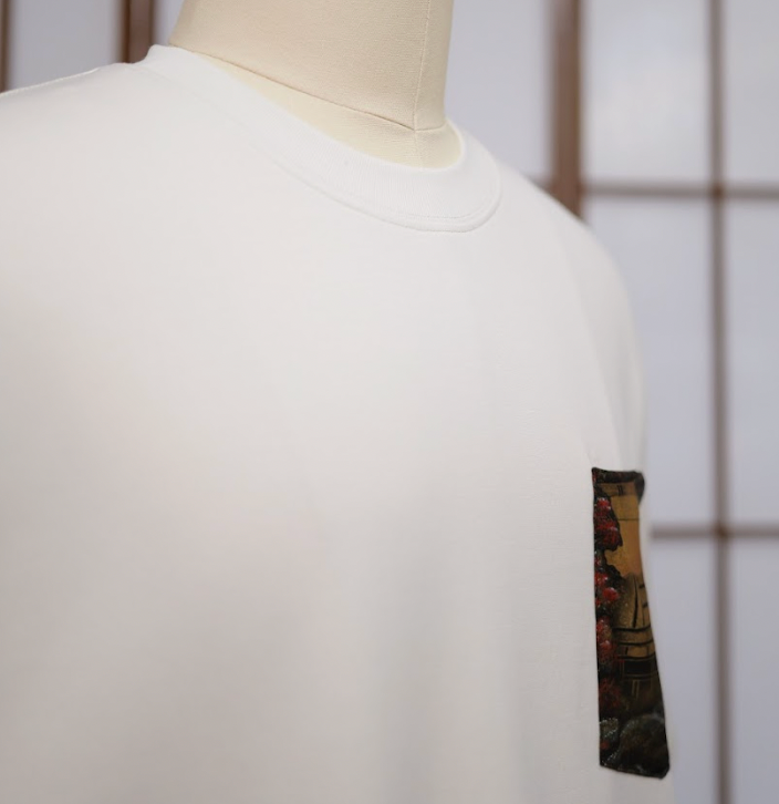 Premium On-hand: White Men’s patchwork shirt | XL | TS7273