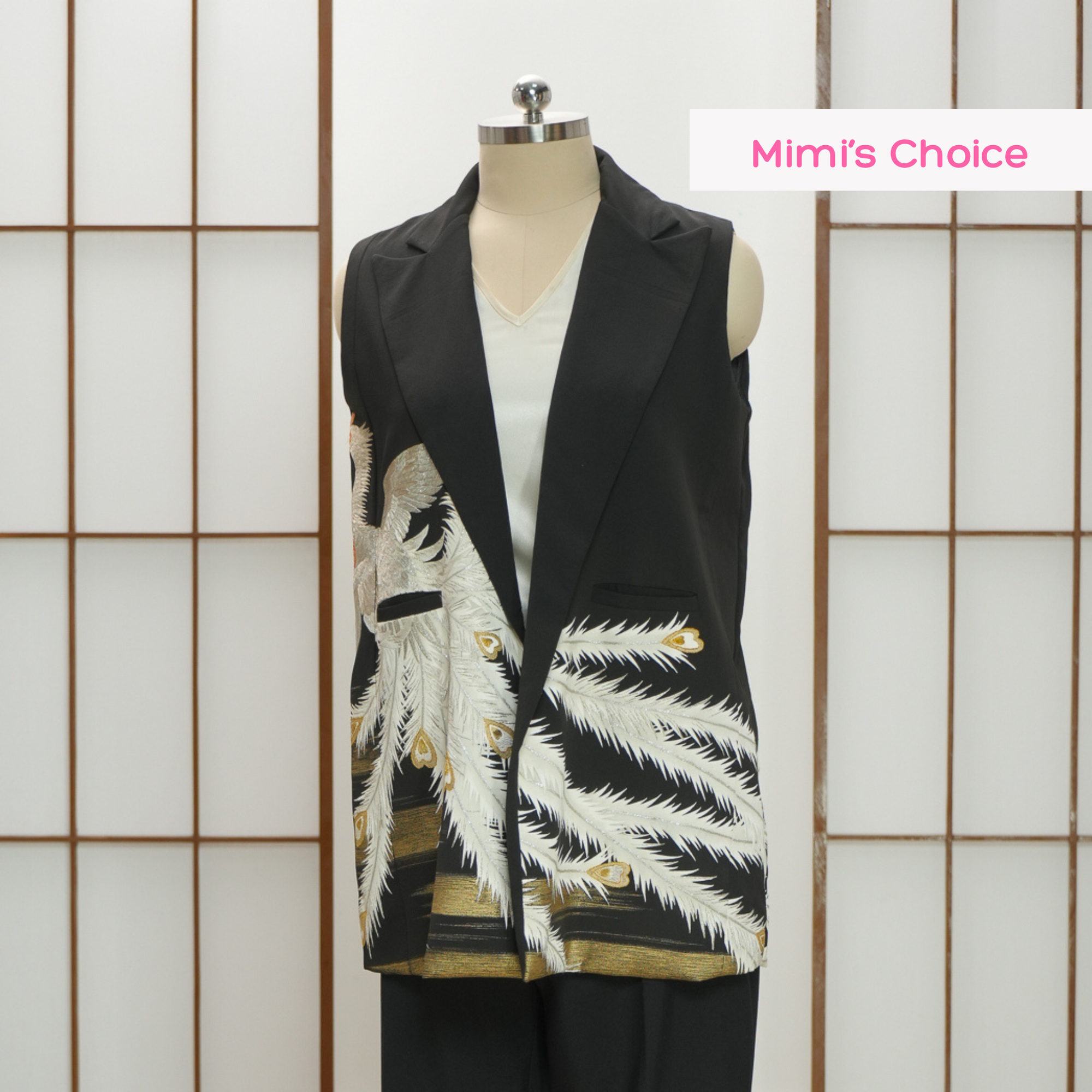 Premium On-hand: Black No sleeves suit jacket | XL | NSSJ6890M - mimi's choice